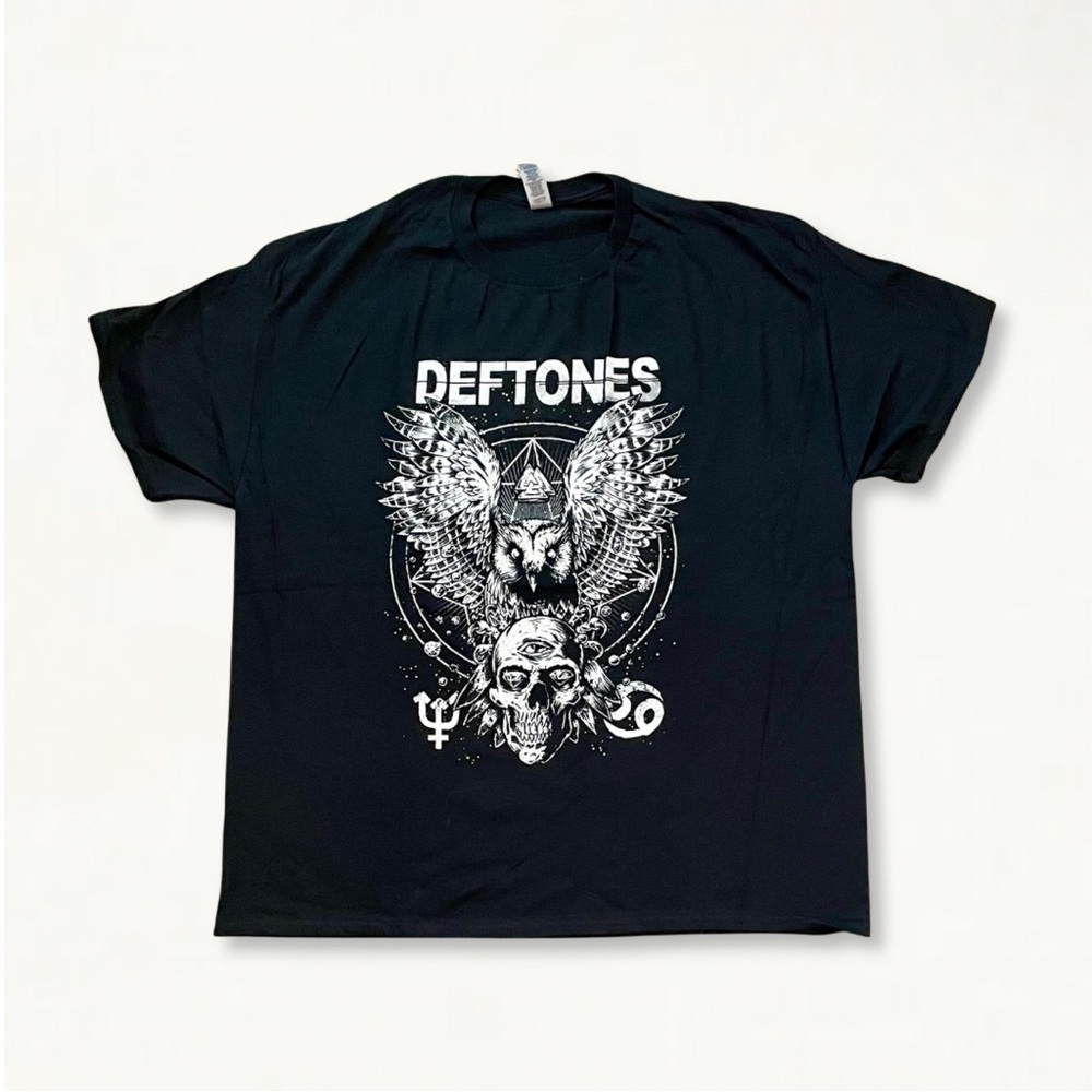 💚NEW Deftones Diamond Eyes Skull Owl 2022 Tour Band Tee Gojira Graphic T-Shirt - Picture 2 of 10